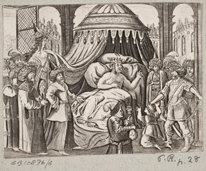 Illusztráció Adam Oleariushoz, „Perzsa Rosenthal, Schich Saadi leleményes költője […]”, Schleswig 1660 alkotó: J. Muller