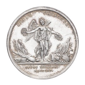 Érem Wellington hercegének és von Blücher tábornagynak 1815, 1815 körül (ezüst) alkotó: J. N. Lang