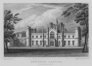Lowther kastély, Westmoreland (metszet) alkotó: John Preston Neale