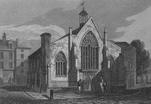 A holland egyház, Austin Friars, London (metszet) alkotó: John Preston Neale