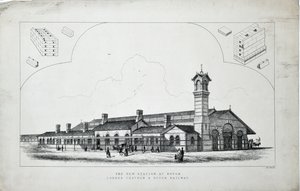 New station at Dovor (sic). London, Chatham and Dovor Railway. 1860 (etching on paper) alkotó: J. R. Jobbins