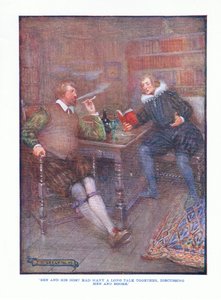 Ben és házigazdája sok hosszú beszélgetést folytattak együtt, férfiakról és könyvekről beszélgettek, az English Literature pub. by T C & EC Jack, 1920 körül alkotó: J. R. Skelton