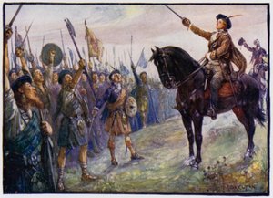 A 25 éves Bonnie Charlie herceg a csapataihoz szólva: Jacobite Rising of 1745