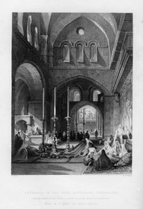 A Szent Sír bejárata, Jeruzsálem, Izrael, 1841.
