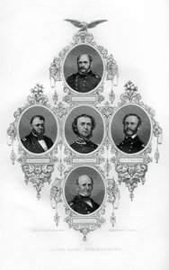 Union Civil War Admirals Winslow, Goldsborough, Du Pont, Dahlgren és Stringham, 1862-1867. alkotó: J. Rogers