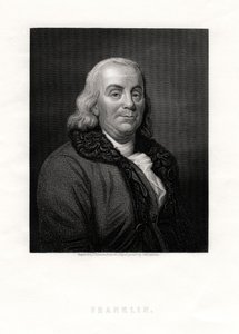 Benjamin Franklin, az Egyesült Államok politikai személyisége és államférfiúi, 19. század alkotó: J. Thomson