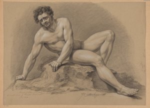 Ülő férfi akt, elölről nézve (2. díj 1810) alkotó: J. Uittenbogaardt