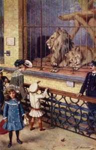 Az Állatkert Oroszlánházban (színes litó) alkotó: J. Williamson