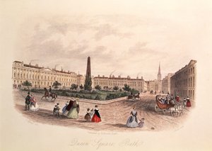 Queen Square, Bath, J. Shury metszete, 1840 körül alkotó: J. after Appleby
