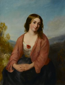 Fiatal nő rózsaszín ruhában, 19. század közepe alkotó: J. or H. Stannier