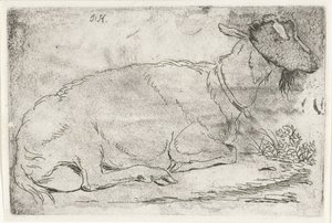 fekvő kecske alkotó: Jabes Heenck (signed by artist)