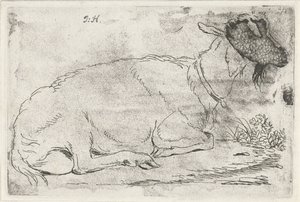 fekvő kecske alkotó: Jabes Heenck (signed by artist)