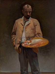 A művész önarcképe palettával alkotó: Jacek Malczewski