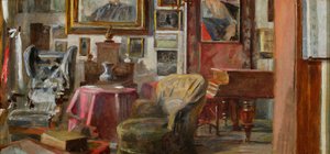 A lusławicei szalon belső tere alkotó: Jacek Malczewski