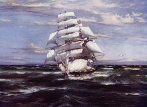 Clipper hajók: Harbinger (színes litho)