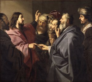 The Tribute Money – The Tribute Money, szerző: Backer, Jacob Adriaensz. (1609-1651). olajfestmény
