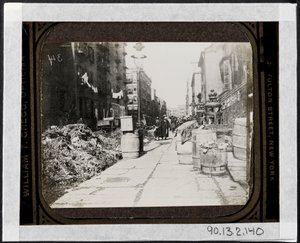Tammany utcai takarítás Warings Day előtt, a Varick Place 9. előtt, 1890 körül