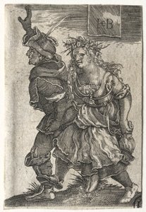 Egy táncoló parasztpár. alkotó: Jacob Binck