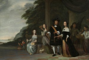 Pieter Cnoll, Cornelia van Nijenrode, lányaik és két rabszolga Pieter Cnoll és Cornelia van Nijenrode, két lányuk Catharina és Hester, a rabszolga Surapati és egy rabszolganő alkotó: Jacob Coeman