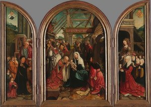 A mágusok imádása. 1517 alkotó: Jacob Cornelisz van Oostsanen