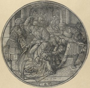 Krisztus megcsúfolása The Round Passion (sorozat címe) alkotó: Jacob Cornelisz van Oostsanen