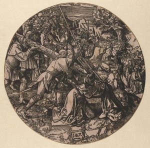 A kereszt hordozása The Round Passion (sorozat címe) alkotó: Jacob Cornelisz van Oostsanen