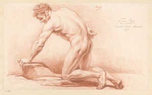 Térdelő férfi akt, oldalnézetben (2. díj 1797)