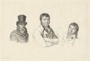 Jan Kamphuysen, Dirk Versteegh és Hendrik de Flines portréi alkotó: Jacob Ernst Marcus