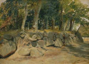 A kőfal Sottorfban, 1839 (olaj, papír, kártya)