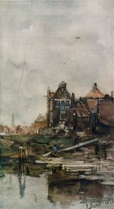 „Régi házak, Amszterdam”, 1870 alkotó: Jacob Henricus Maris
