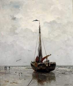 ""Bateau de Peche"" (Horgászcsónak) Peinture de Jacob Maris (1837-1899) - 1878 - Olaj, vászon Mérete 160x140 cm Gemeentemuseum Den Haag