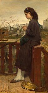Kötögető lány az erkélyen, Montmartre, 1869