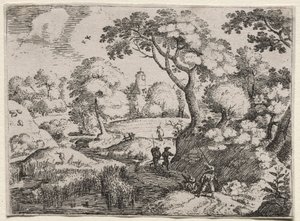 Hat táj: ösvény a mocsár és az erdős part között, c. 1595.