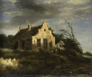 Farm egy erdős dűnék tájon alkotó: Jacob Isaacksz van Ruisdael (school of)