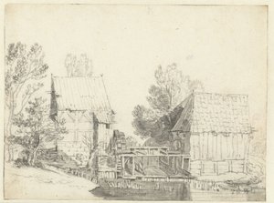 Kilátás két vízimalomra alkotó: Jacob Isaacksz van Ruisdael (school of)