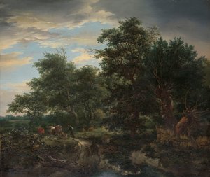 Erdei jelenet alkotó: Jacob van Ruisdael