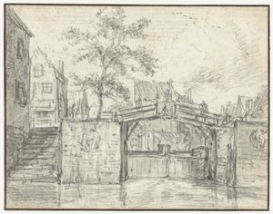Az Oude Haarlemmersluis (régi haarlemi zár) a Martelaarsgrachton, Amszterdamban alkotó: Jacob van Ruisdael