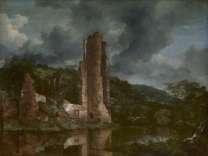 Táj az egmondi vár romjaival, 1650-55 alkotó: Jacob van Ruisdael
