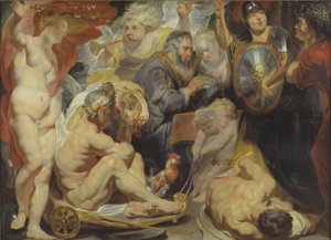 Allegória a tudományról. Minerva és Cronus megvédi a tudományt az irigység és a tudatlanság ellen alkotó: Jacob Jordaens