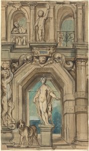 Fali dekoráció tervezése [recto] alkotó: Jacob Jordaens