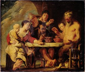 Szatír és parasztok alkotó: Jacob Jordaens