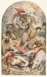 Saul megtérése lovassal és zászlóval, c. 1645-1647. alkotó: Jacob Jordaens