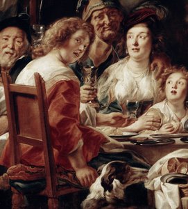 A király iszik, részlet (olaj, vászon alkotó: Jacob Jordaens