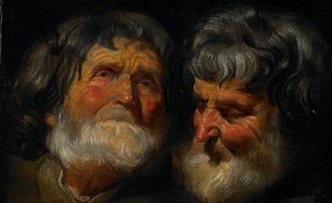 Két tanulmány egy idős férfi fejéről alkotó: Jacob Jordaens