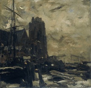 Dordrecht éjszaka alkotó: Jacob Maris