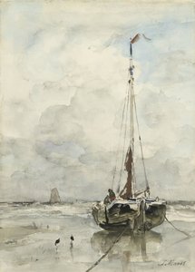 Halász rózsaszín a tengerparton alkotó: Jacob Maris