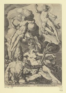A négy elem Mitológiai és allegorikus ábrázolások (sorozat címe) alkotó: Jacob Matham (attributed to)