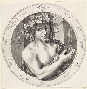 Bacchus üveggel Vénusz, Bacchus és Ceres (sorozat címe) alkotó: Jacob Matham