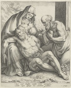 Mária és Szent Hieronymus Krisztus siralma alkotó: Jacob Matham
