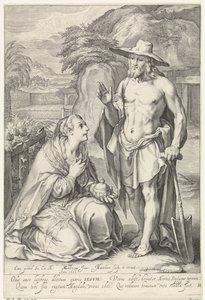 Krisztus megjelenik Mária Magdolnának (Noli me tangere) alkotó: Jacob Matham